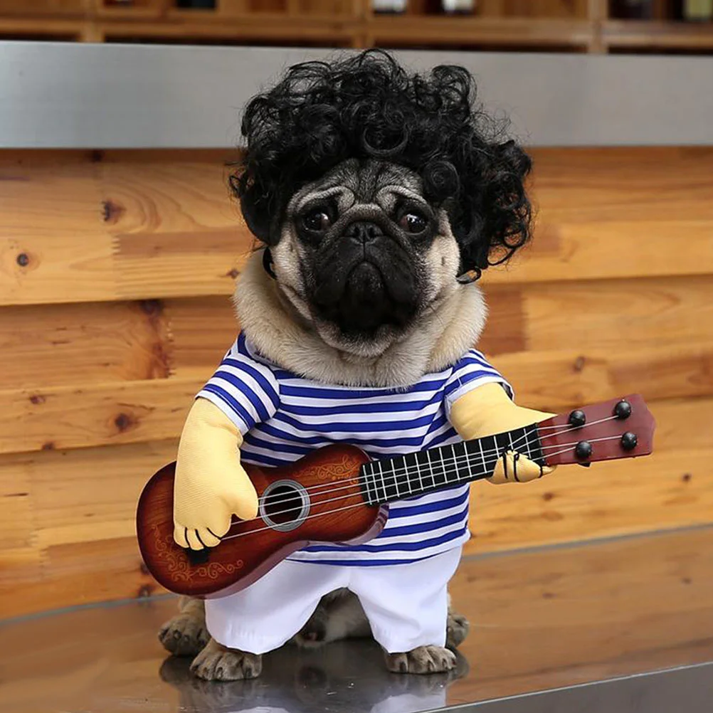 

Guitar Costume Funny Puppy Costume Winter Clothes Cat Fancy Costume Party Clothes for Cat Use