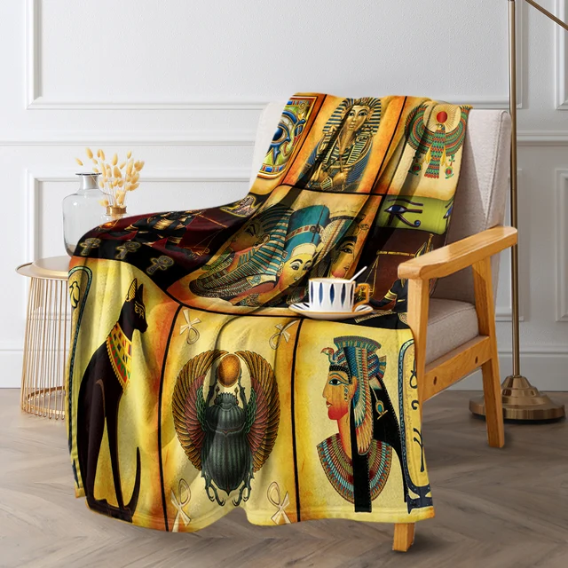 BlessLiving Ancient Egypt Culture Pattern Flannel Throw Blanket Mysterious Symbol Eye Of Horus Blanket For Sofa Bed Dropshipping 3