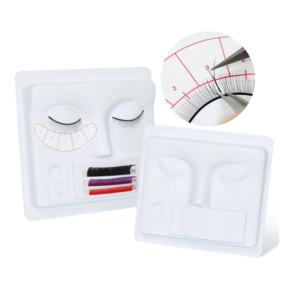 

Eyelash Extension Practice Tray 3 in 1 Flat Head Eyelashes Palette Glue Gasket Lashes Holder Training Display makeup Supplies