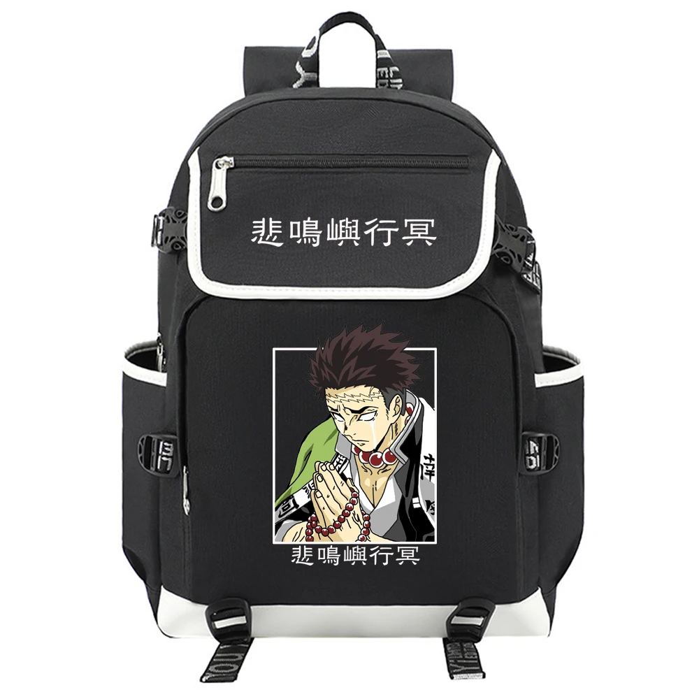 

Anime Backpack Demon Slayer Himejima Gyoumei Fashion Travel Backpacks Outdoor Sport School Bag Usb Charging
