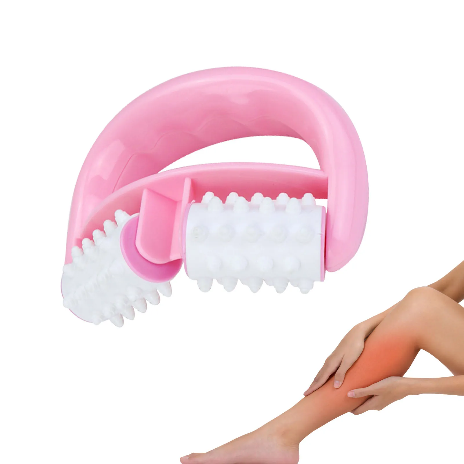 

Многофункциональный ролик для тела, 2-х колесный массажный ролик для мышечного натяжения и поддержания здоровья кожи, V-образный Массажер дл...