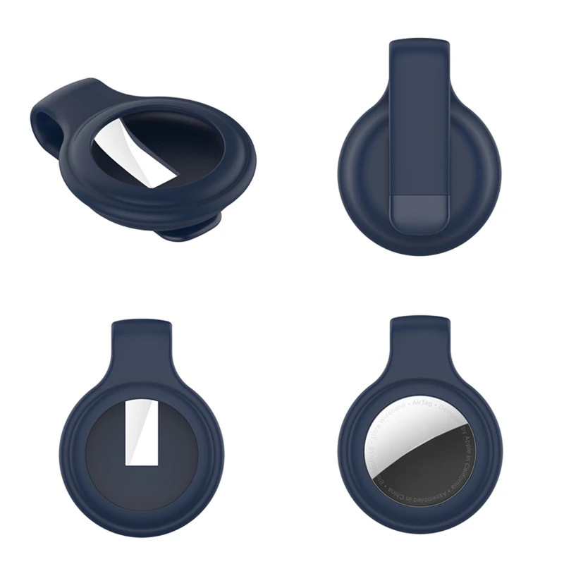 

Silicone Case For Airtags Case With Keychain Steel Clip Protective Cover Anti-lost Cover For Apple Airtags Accessories Locator