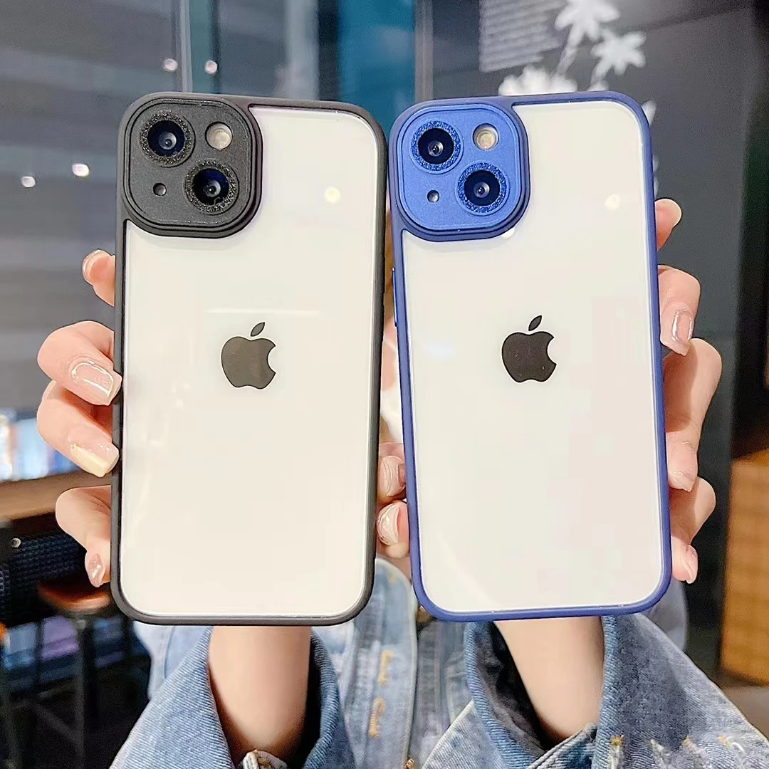 

Металлический Блестящий Мягкий чехол с кристаллами и бриллиантами для iPhone 13 Pro Max 11 12 Pro Max 6, Противоударная Прозрачная крышка, защитная задня...