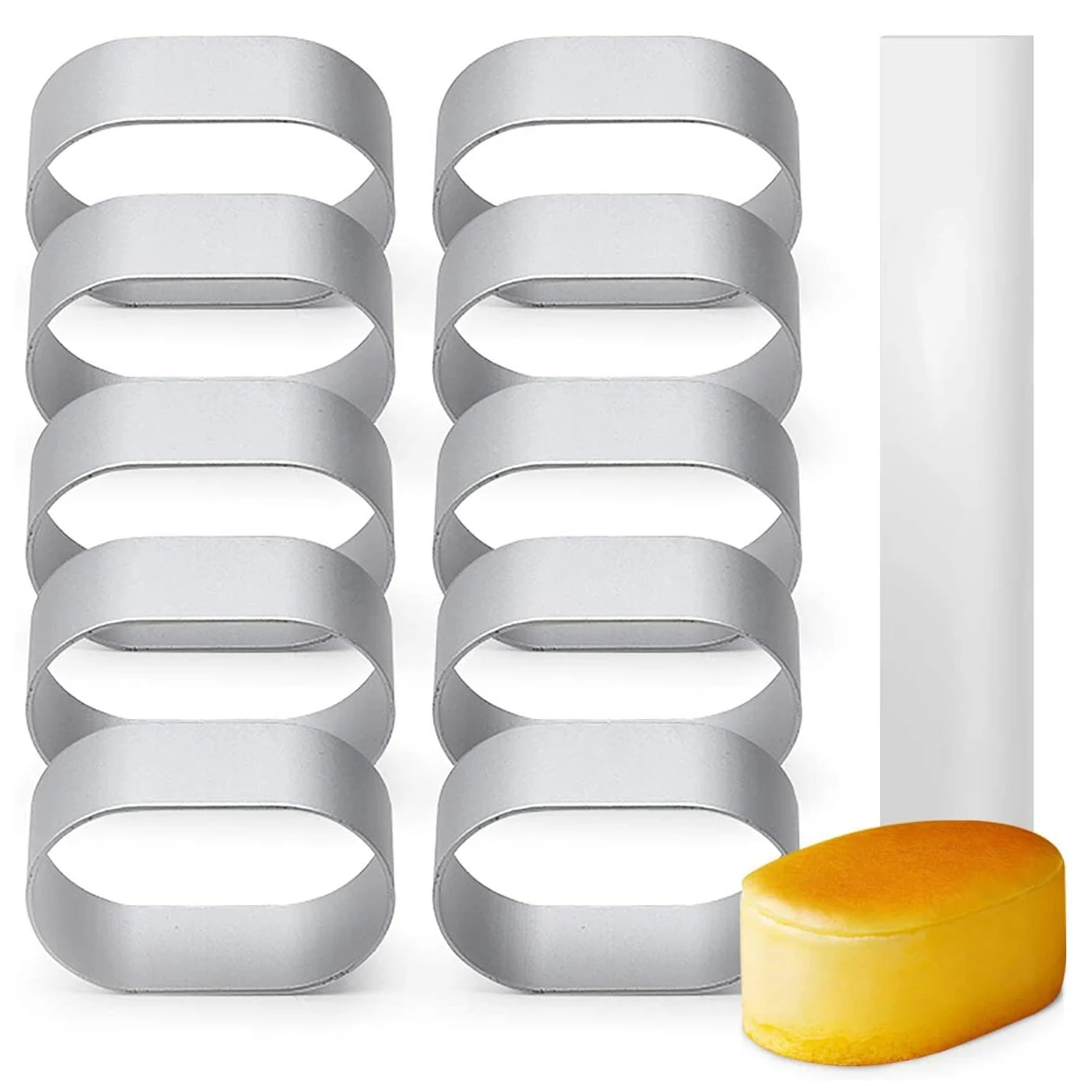 

Oval Cheese Cake Rings Half-Cooked Molds Cake Paper Side Liners Mousse Cake Molds Cake Mold Cheese Mold Baking Mold Tool