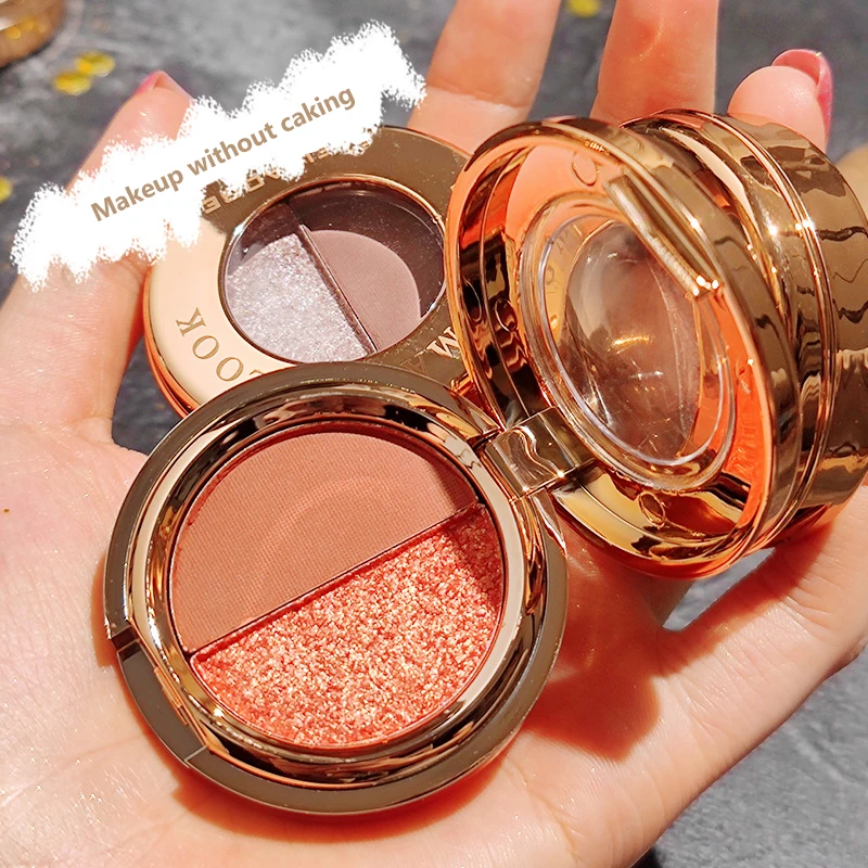 

Two Colors Nude Matte Palette Shimmer and Shine Eyeshadow Palette Matte Glitter Eyeshadow Palette Shiny Eye Shadow Eye Pigments