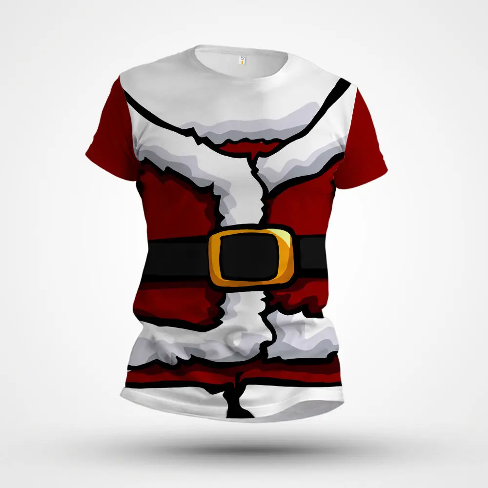 

New 2023 Men’s Clothes New Fashion Christmas Creative 3d Digital Printed Short Sleeve T-shirt Plus Size