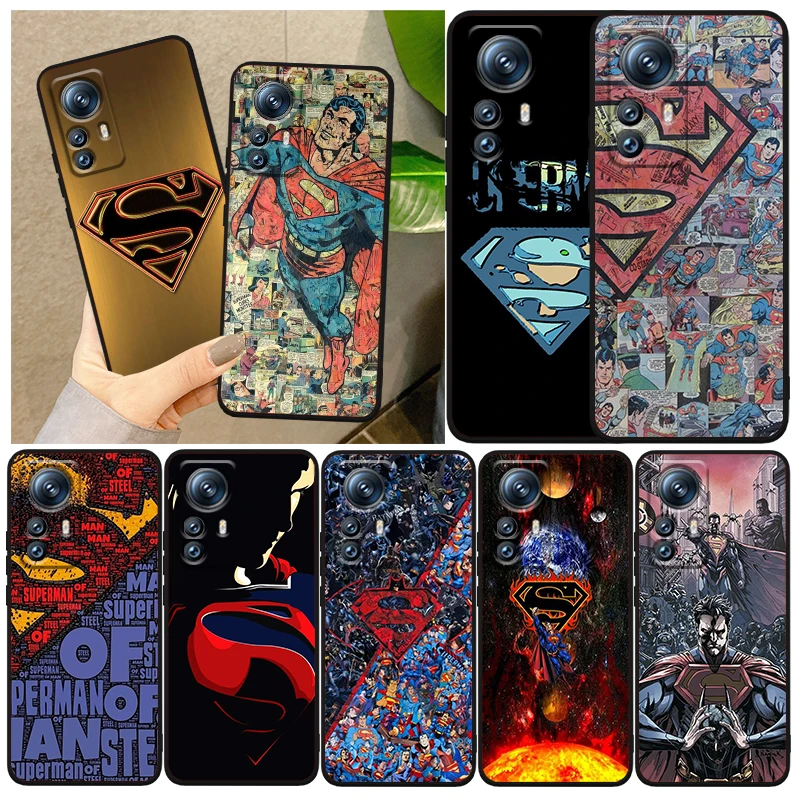 

Justice League Superman LoGo Phone Case For Xiaomi Mi 12T 12S 12X 12 11 11T 11i 10T 10 9 Pro Lite Ultra 5G Cover Black Funda