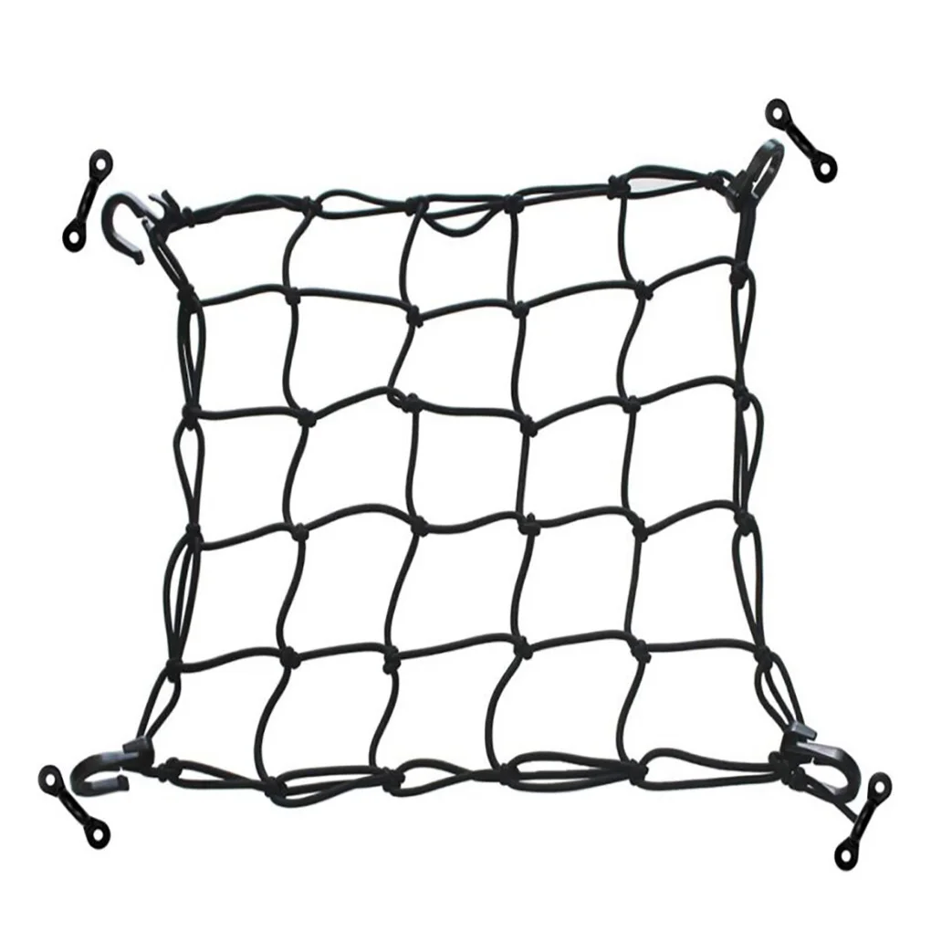 

Elastic Rope Kayak Deck Cargo Net Motorcycle Storage Mesh with Pad Eye
