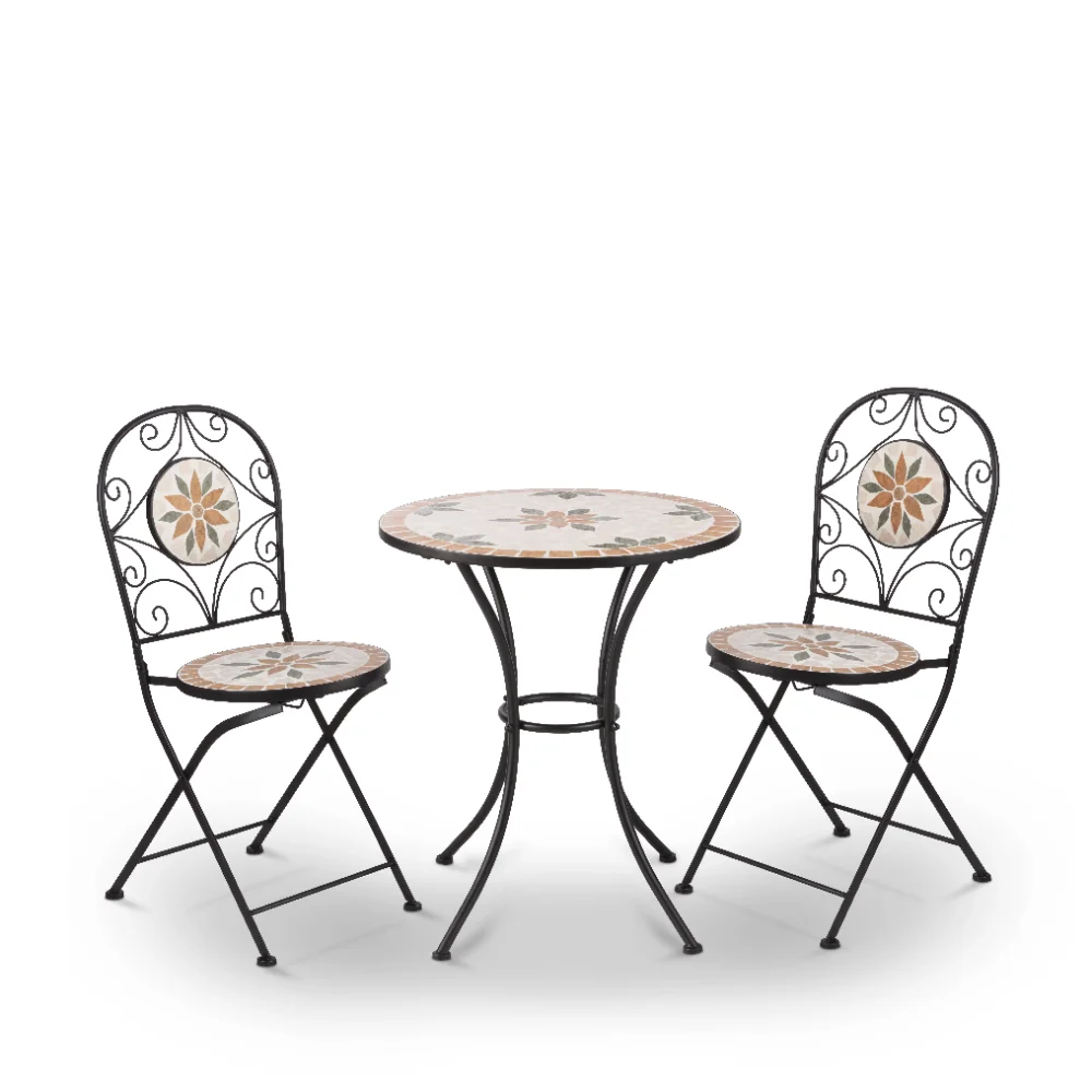 

Alpine Corporation Mosaic 3-Piece Outdoor Patio Bistro Set, Tan