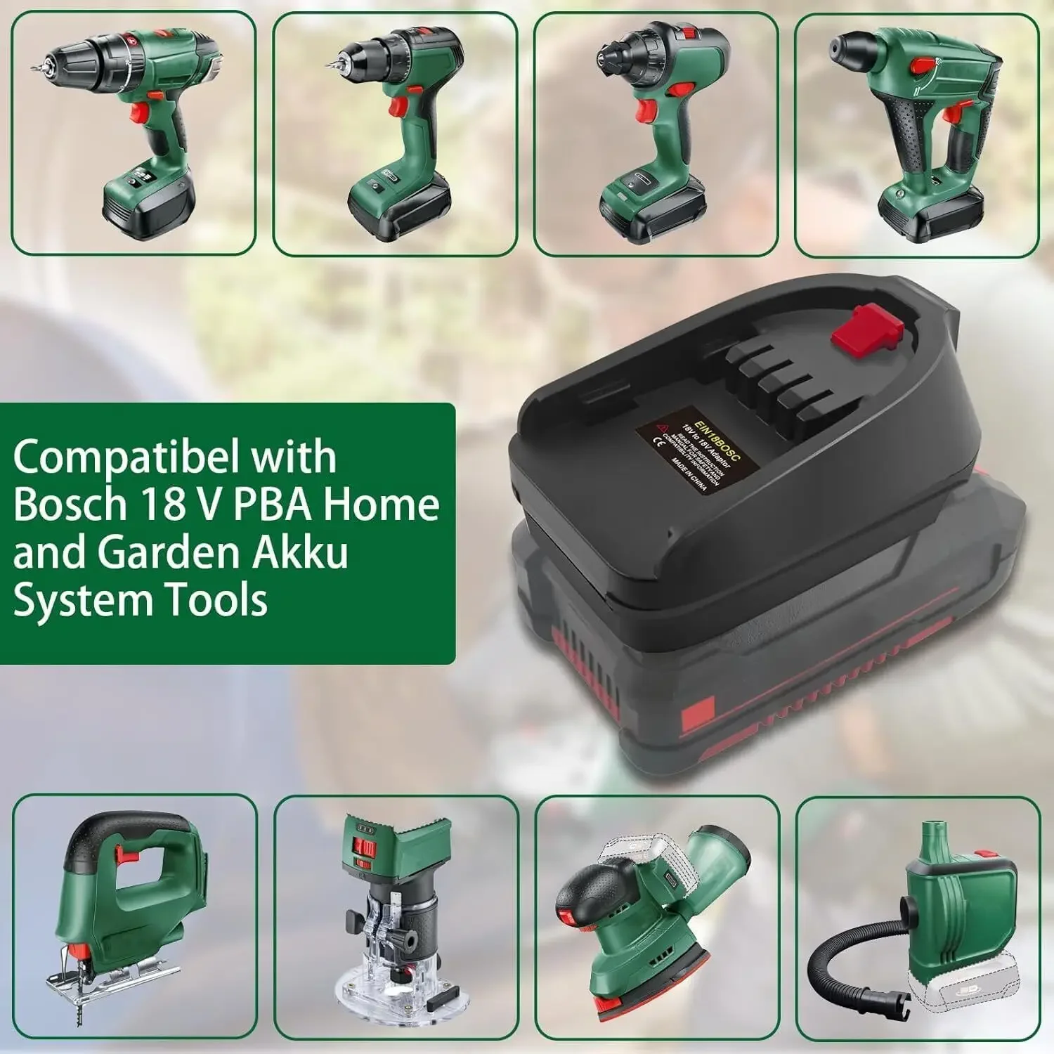 Адаптер для Einhell в для Bosch, преобразователь литий-ионного аккумулятора Einhell 18 В в литиевый аккумулятор Bosch 18 В PBA, электроинструмент, дрель (art.: 3920ca64f7a94) - 3920ca64f7a94