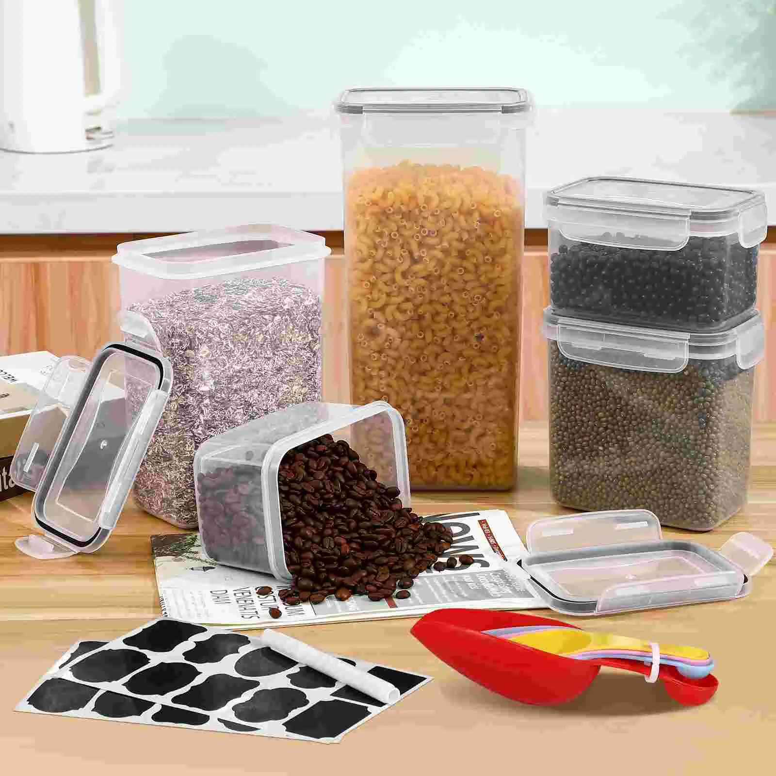 

Dispenser Cereal Containerkitchen Dry Grain Countertop Storage Cans Bucket Rice Bins Organization Pantry Candy Containers