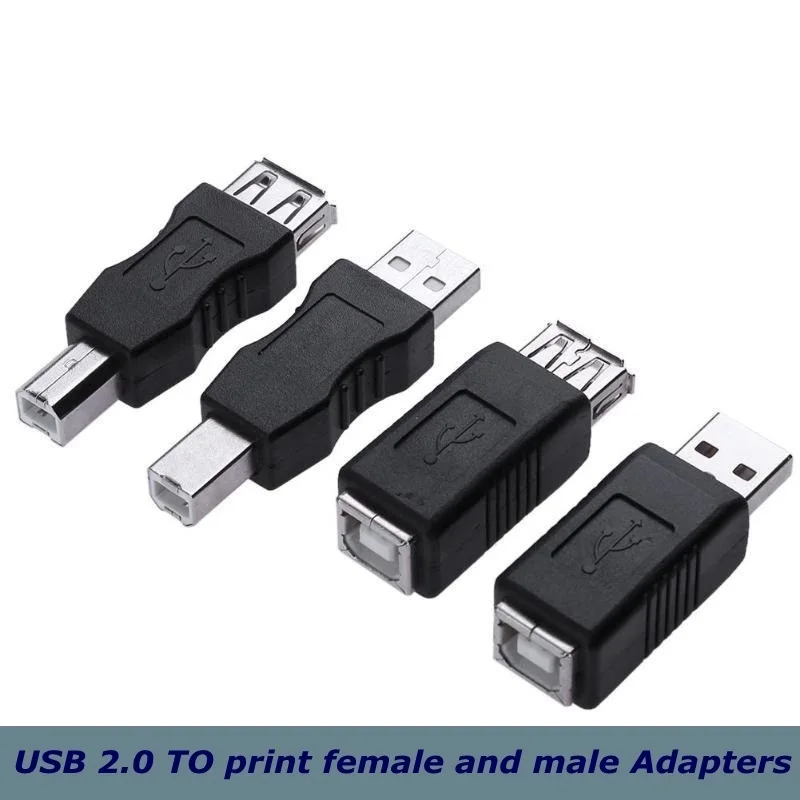 

USB2.0 A Male & A Female To B Female Printer Print Converter Adapter Connector USB 2.0 Port Retail Wholesale USB 2.0 Adapter
