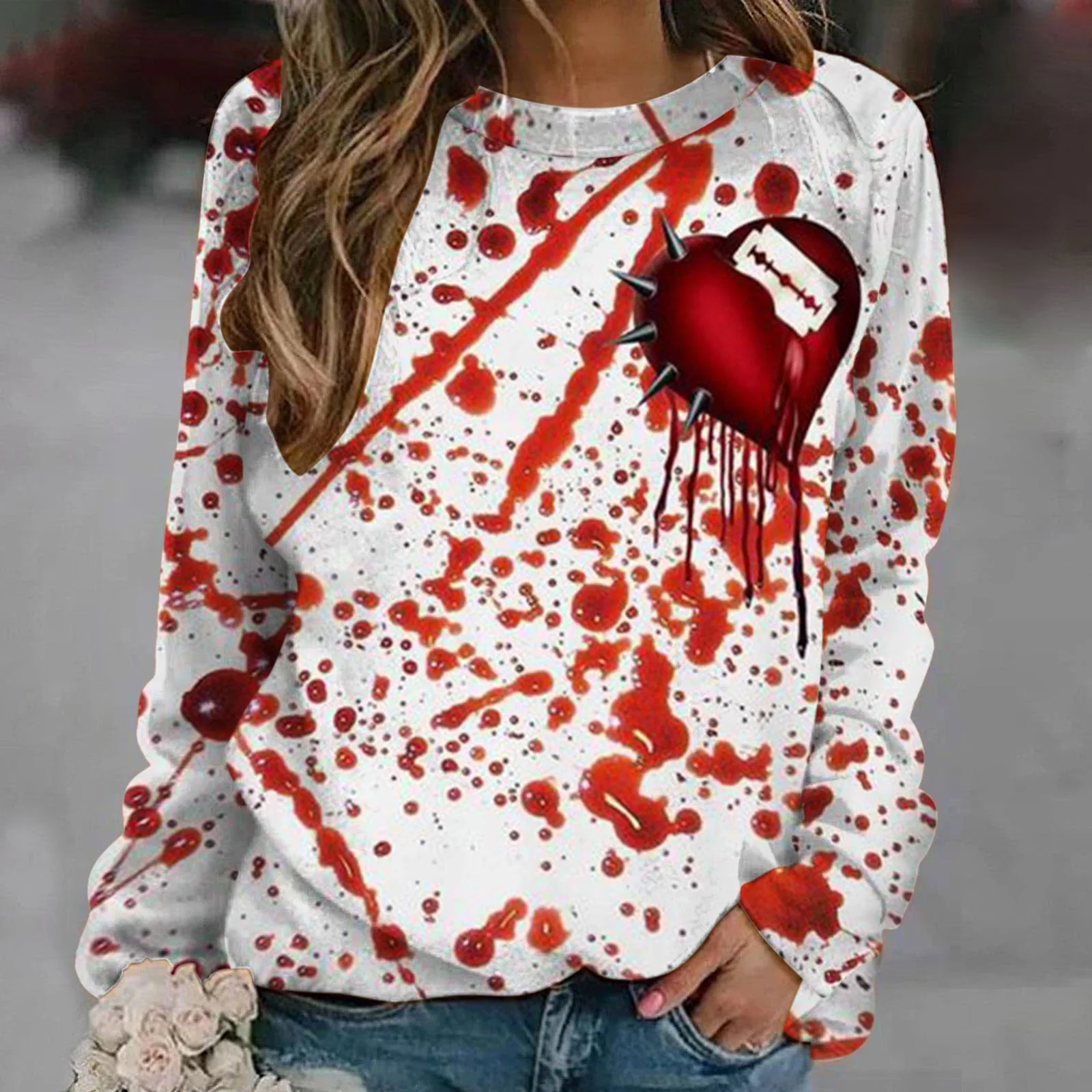 

Женская толстовка с капюшоном и принтом, с длинным рукавом