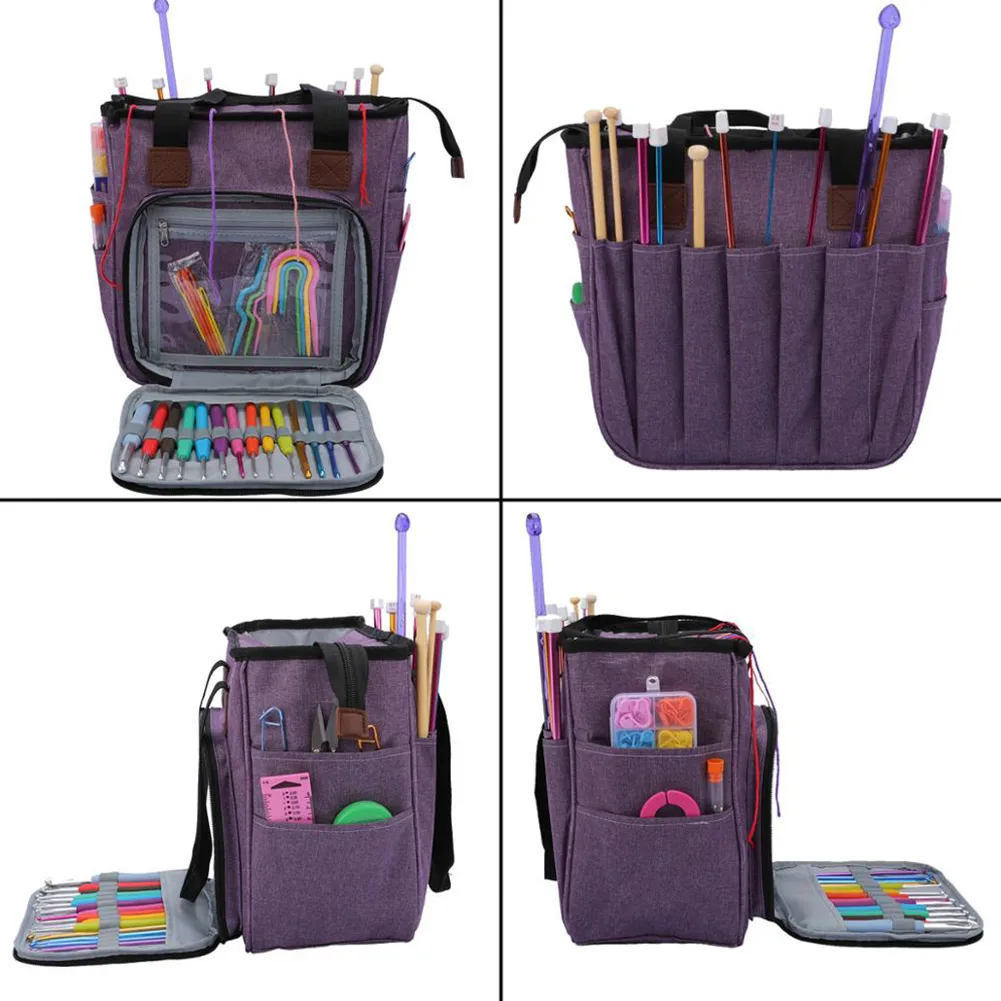 Crochet Knitting Storage Bag For Needles And DIY Needle Arts Craft Yarn Hook Sewing Tools |