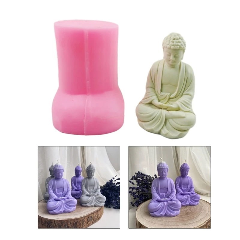 

Buddhas Statue Silicone Mold Gypsum Epoxy Aroma Candle Mould for Home Decoration