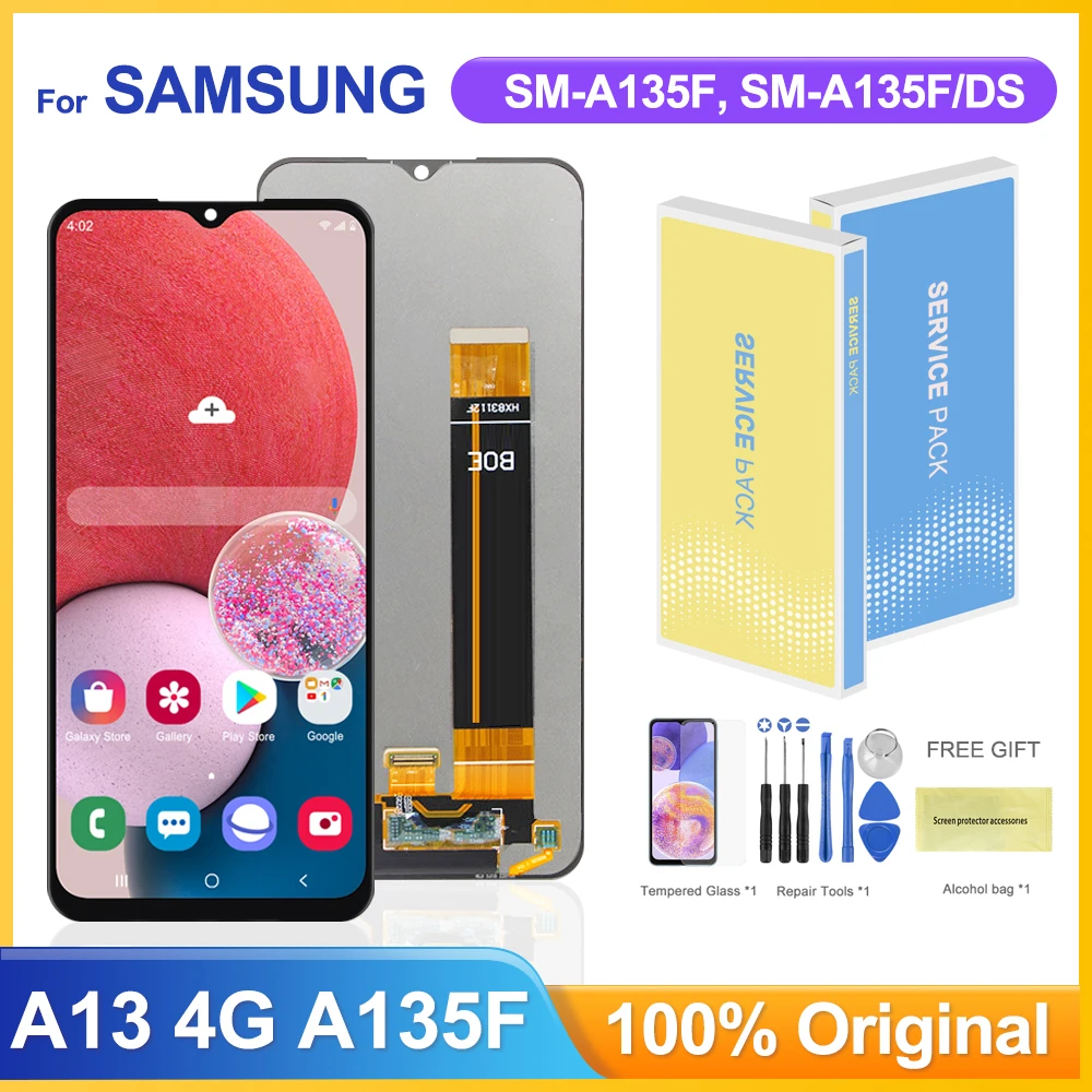 

ЖК-дисплей 6,6 ''A13 4G для Samsung Galaxy A13 A135 A135F A135F/DS, сенсорный экран с дигитайзером в сборе с рамкой