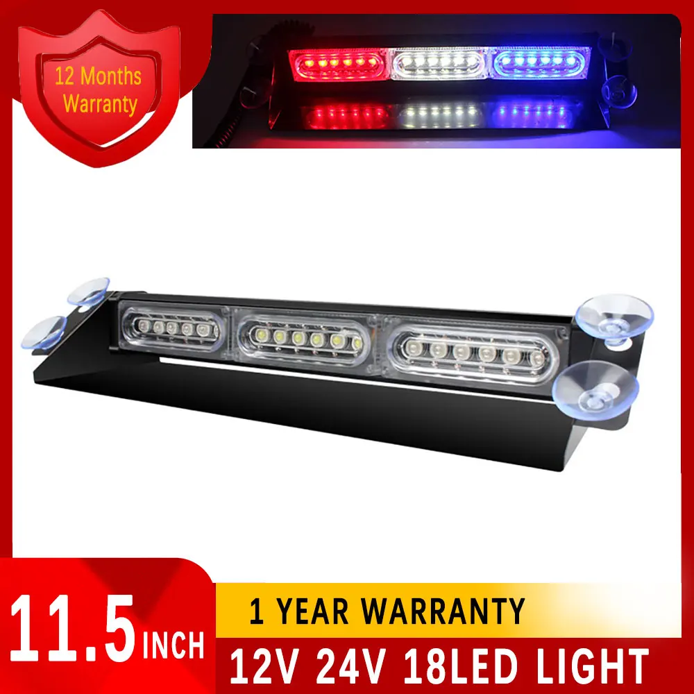 

NORGOS 18 LED Police Lights for Car Emergency lights Flashing 12V Strobe flasher Warning Lights Assembly Bar Warning Lamp Truck