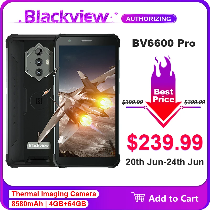 Смартфон Blackview BV6600 Pro защищенный IP68 8580 мАч 16 Мп 5 7 дюйма 4 + 64 ГБ NFC | Мобильные