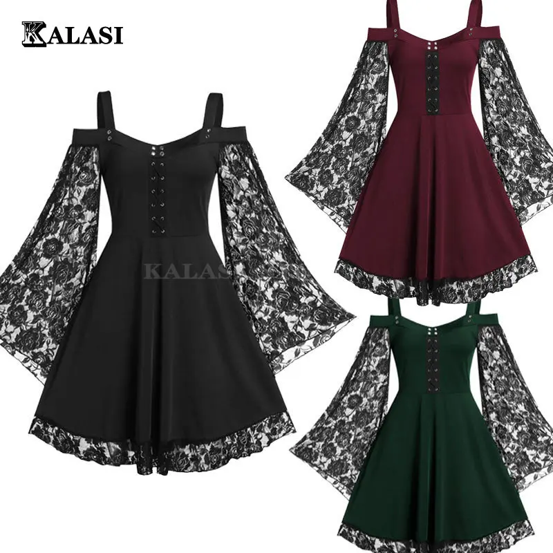 Платье С Кружевными Расклешенными Рукавами Купить