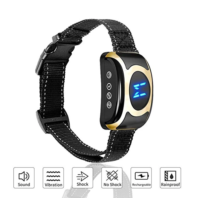 

3 in 1 Anti Bark Collar Electronic Shock Vibration and Sound Stimuli Dog Training Collar General Waterproof Bark Collars For Dog