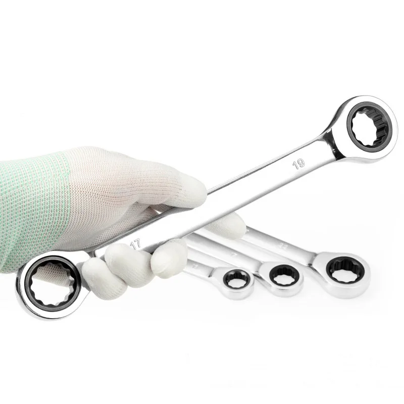 Набор гаечных ключей с трещоткой набор двойной головкой из хромованадиевой