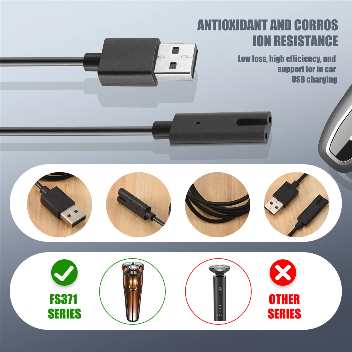 Подходит для FLYCO FS371 372 373 871 339 375 376 адаптер питания бритвы USB-кабель зарядный кабель