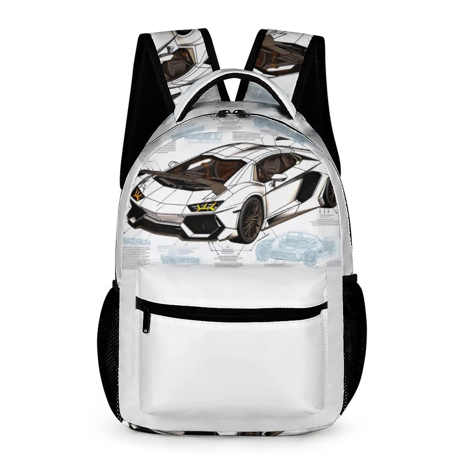 

Luxury Sports Car Backpack Drawings Sketch Style Cycling Backpacks Student Unisex Style School Bags Design Lightweight Rucksack