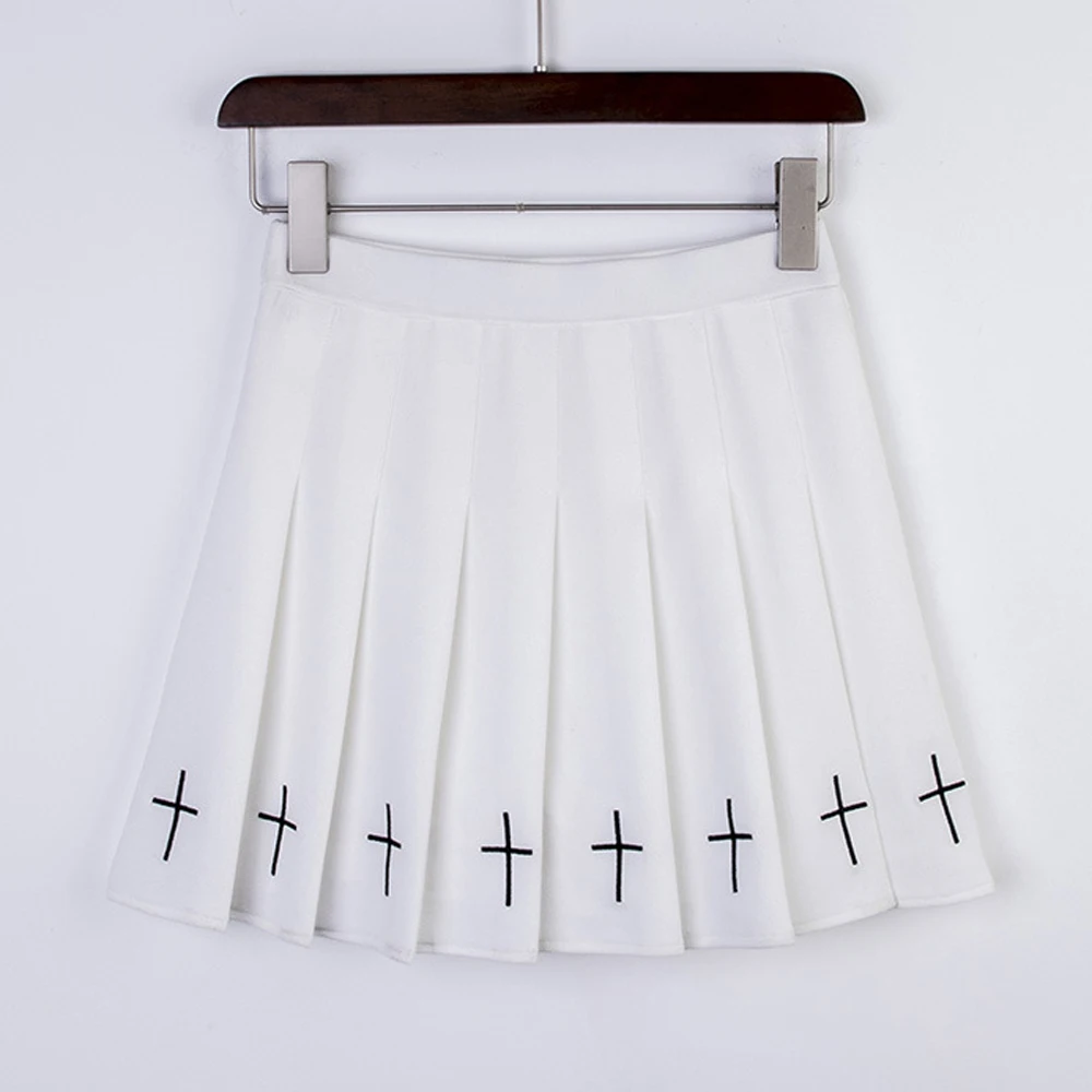 Women High Waist Mini Black Punk Skirt Y2k Aesthetic Skirts Streetwear Japanese Harajuku Rock Pleated Costume For Goth New | Женская