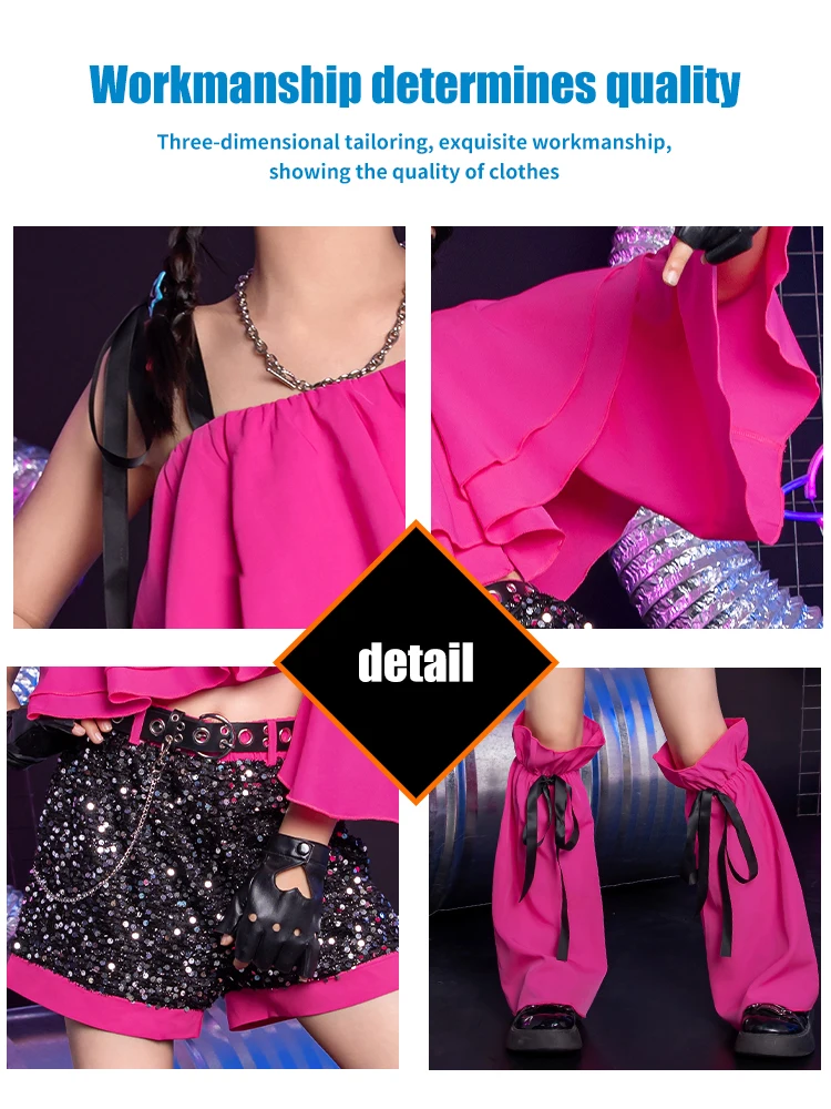 Одежда ZZL K-PoP детский крутой Топ для джазовых танцев штаны модный костюм девочек