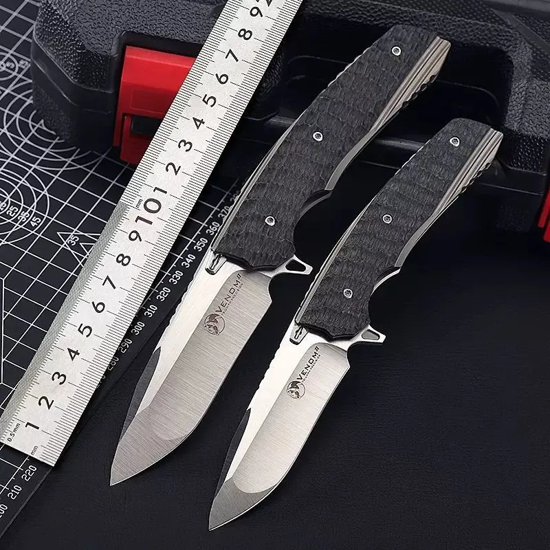 

Складной нож Kevin Python M390 из порошковой стали, уличный инструмент для самообороны, складной нож высокой твердости, острый нож из титанового сп...