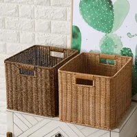 Rattan like kitchen cabinet storage basket household wardrobe finishing box toy basket plastic bathroom storage basket
