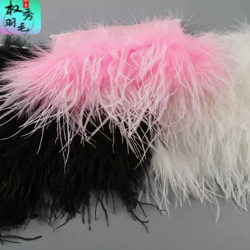 

5m/strip ostrich feather Turkey feather cloth strap DIY feather artifact ornaments clothing case and bag decorative materials