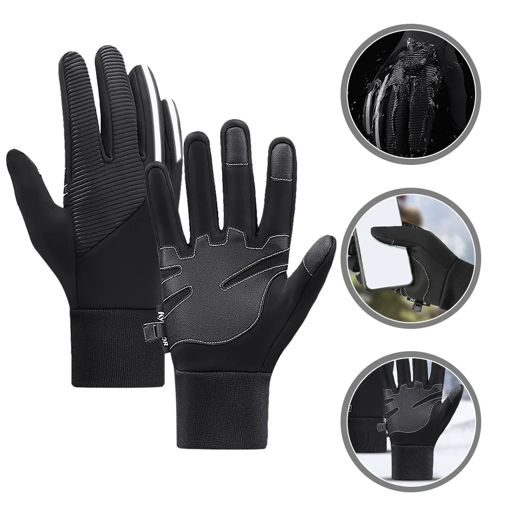 

Gloves Bike Windproof Riding Winter Fitness Warm Hand Cover Supplies Resistant Wear Touch Glove Wind Proof Men