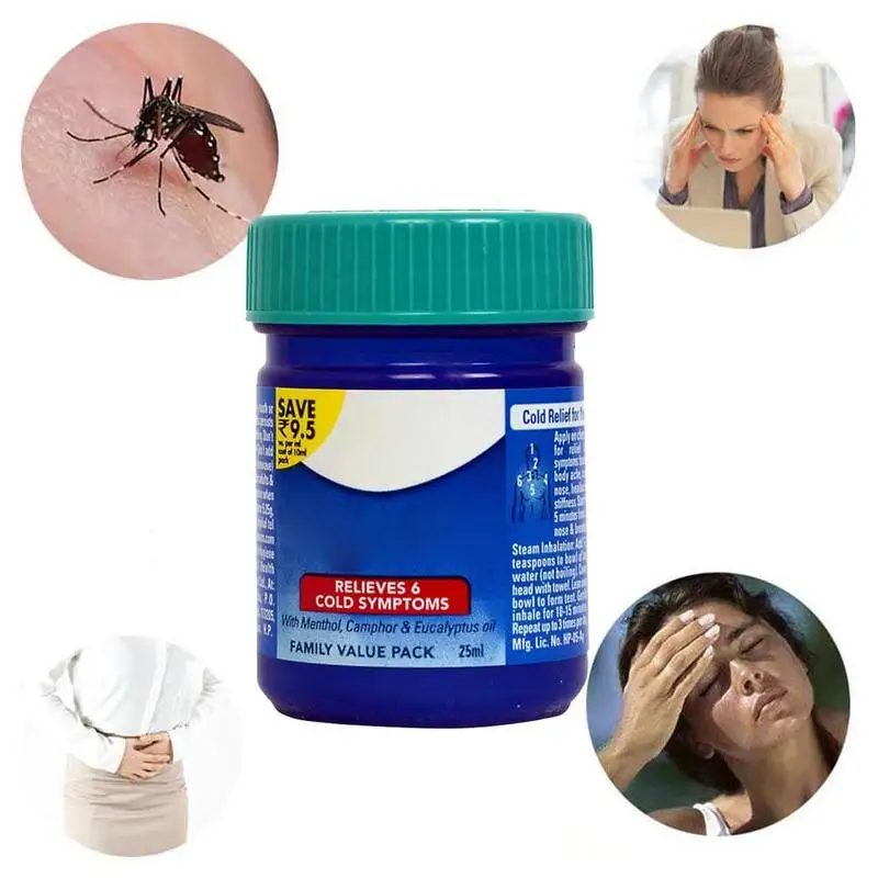 

1pc Cold Headache Relief Ointment Cool Mint Cream Itching Nasal Congestion Anti-heatstroke Anti-mosquito Menthol Essential Balm