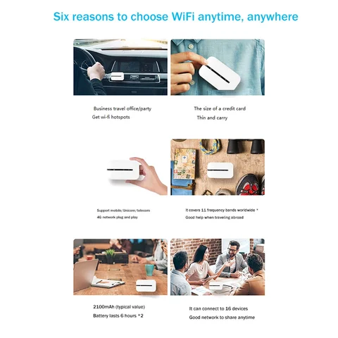 Беспроводной маршрутизатор 4G LTE 150 Мбит/с WiFi3 Портативный модем Мобильный Беспроводной маршрутизатор Wifi MIFI Беспроводная широкополосная точка доступа A