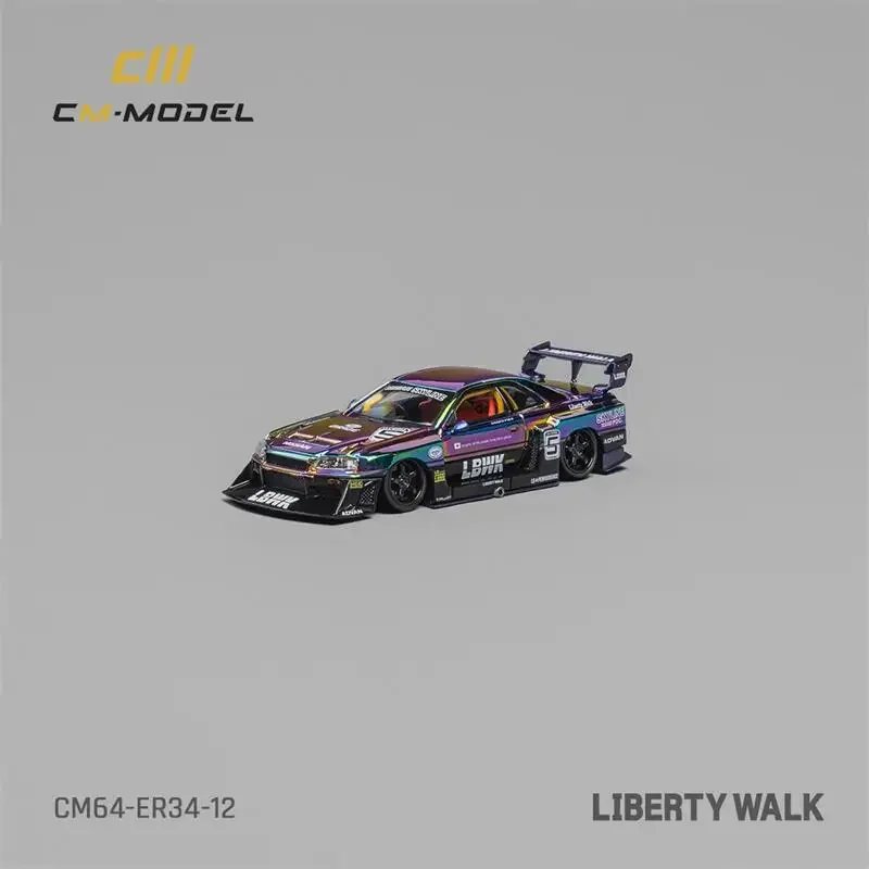 CM МОДЕЛЬ 1:64 LBWK ER34 Суперсилуэт Хромированный цвет Литая под давлением модель