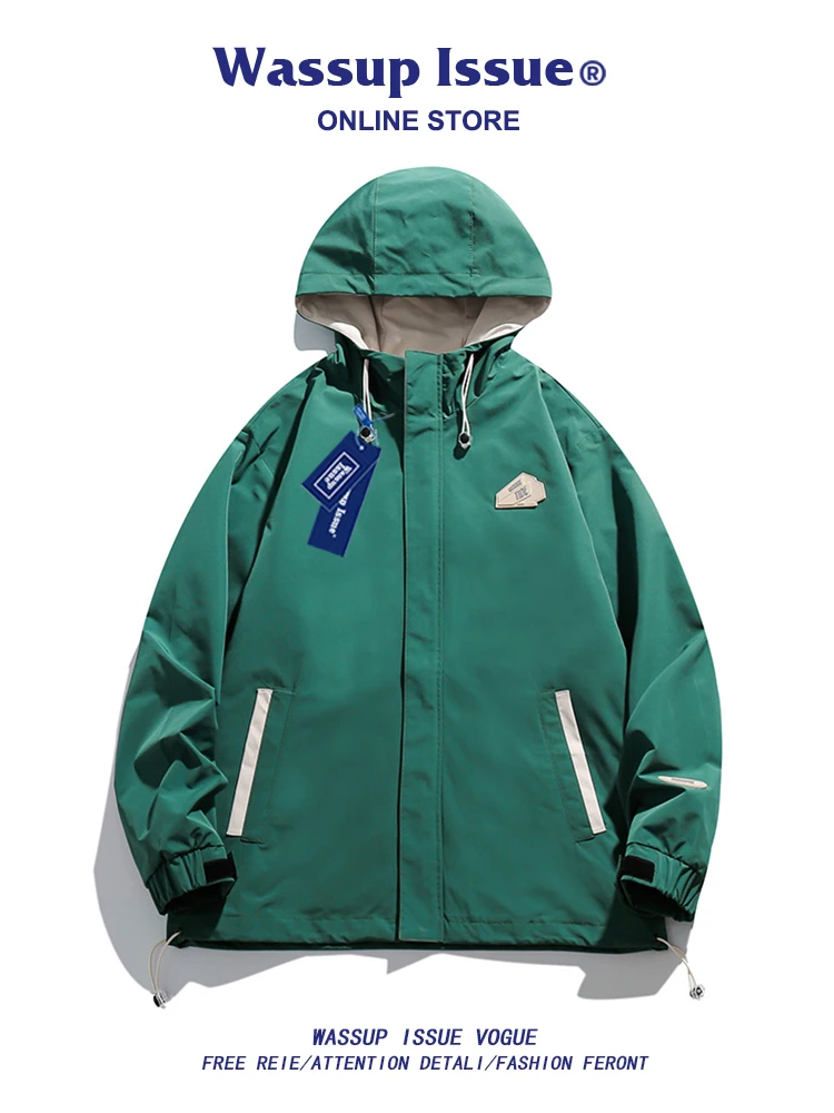 Wassup темы простая однотонная куртка мужская Свободная Повседневная Верхняя