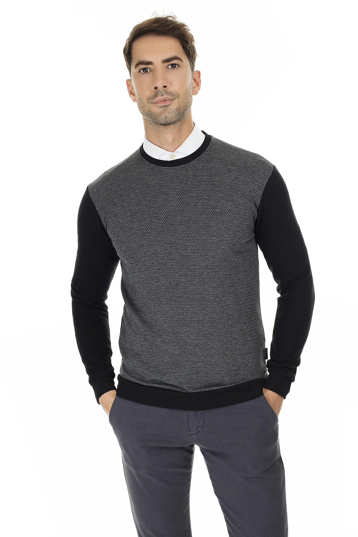 Buratti Crew Neck Sweat Long Sleeve Male весна Fashion Men Clothing Casual Sweathirts 456401 | Мужская одежда