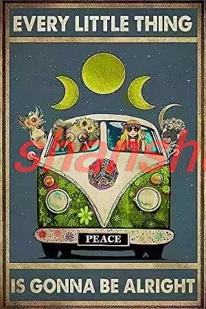 ALI Винтажная металлическая вывеска в стиле хиппи настенный декор-Every Little Thing Is Gonna