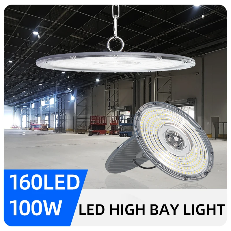 100W UFO Led Aluminum High Bay Light Industrial Workshop Lamp Super Bright  Led Lighting IP65 Waterproof Garage Ceiling Lights