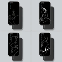 phone case for huawei p30 p40 p10 p20 lite p50 pro p smart z 2019 2020 cases silicone cover minimalist line art sexy lover kiss