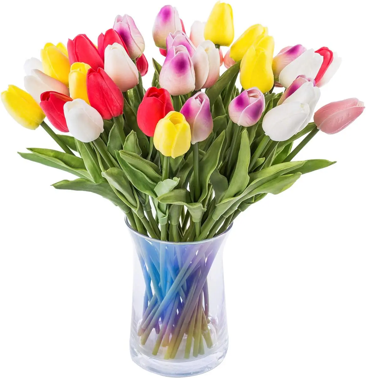 

30pcs Artificial Tulips Flowers Real Touch Multicolored Holland PU Tulip Bouquet Latex Flowers for Wedding Home Decoration