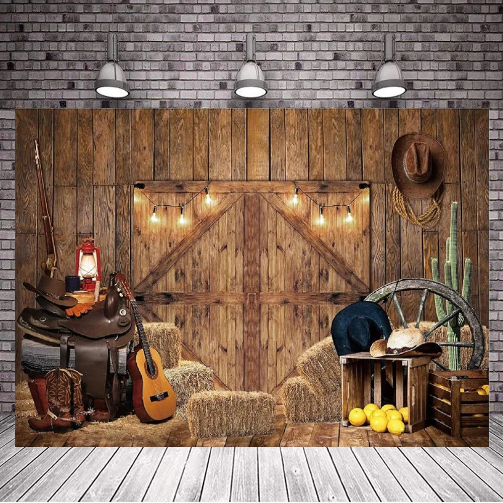 

Фон для фотосъемки с изображением осенней фермы двери в деревенском стиле склада барного двора фон для старого ковбоя в западном стиле деко...