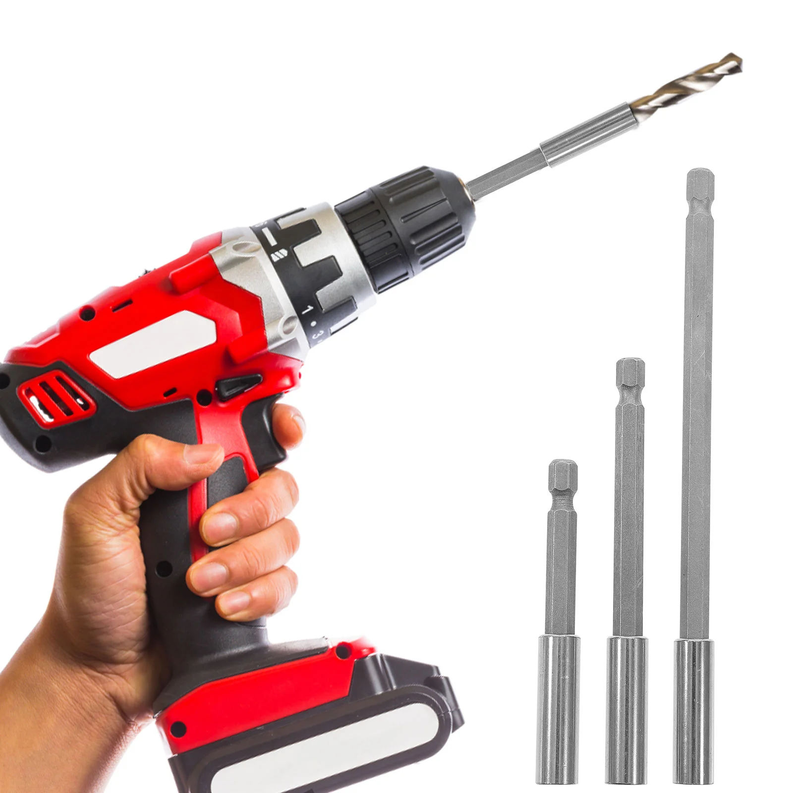 

3 Pcs Bit Extension Rod Drill Holder Hand Tool Extender Magnetic Bits Manual High-carbon Steel