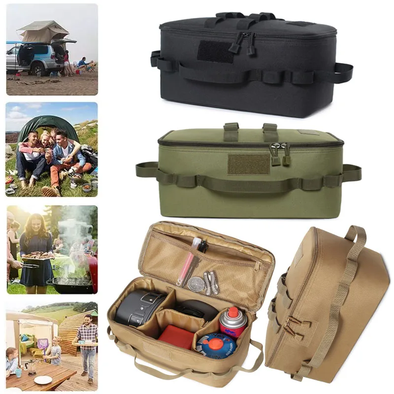 

MOLLE Pouch Outdoor Camping Storage Bag Basket Gas Stove Canister Pot Carry Bag Sack Picnic Bag Cookware Utensils Organizer