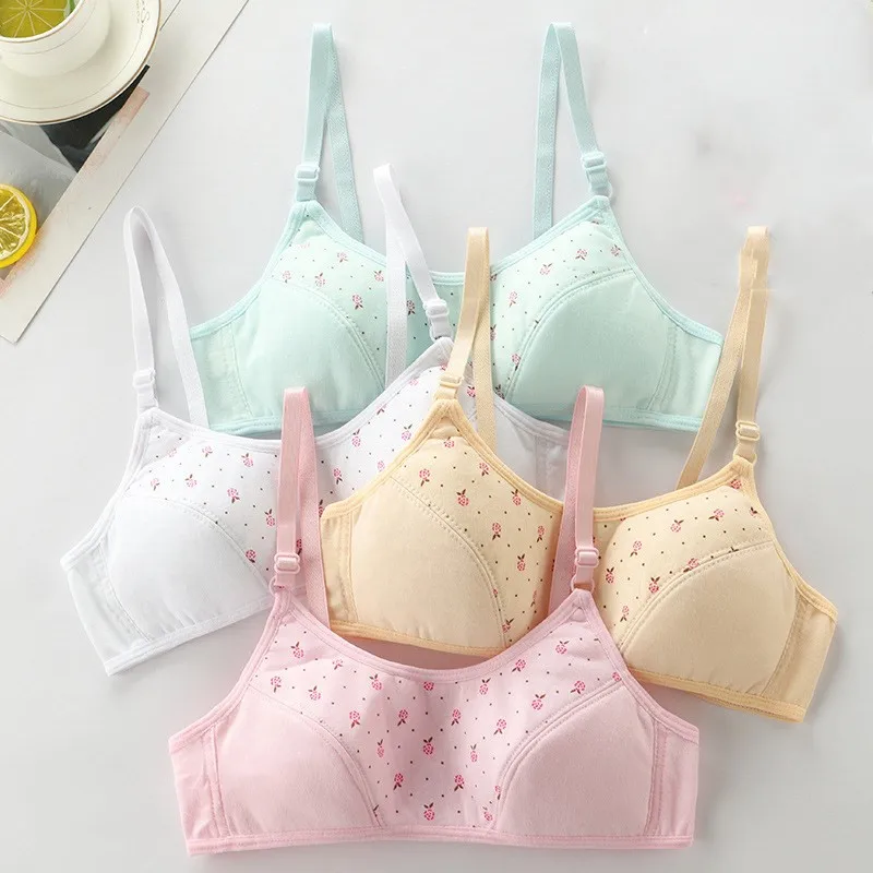 

8-16 Years Cotton Girls Training Bra Adolescente Girl's Sport Bras Teen Girl Underwear Push Up Teens Bras With Chest Pad