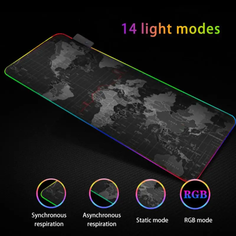 

Anti-skid Waterproof Backlight Mause Carpet Desk Protector Rgb Keyboard Cover Led Light Mousepad Luminous Game Pad Accesorios