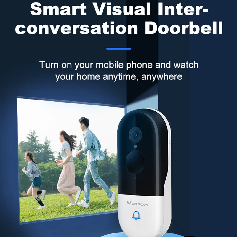 Enlarge Vstarcam Video Doorbell Waterproof Camera Visual Intercom Chime Night Vision IP WiFi Smart Door Bell Wireless Home Security Cam