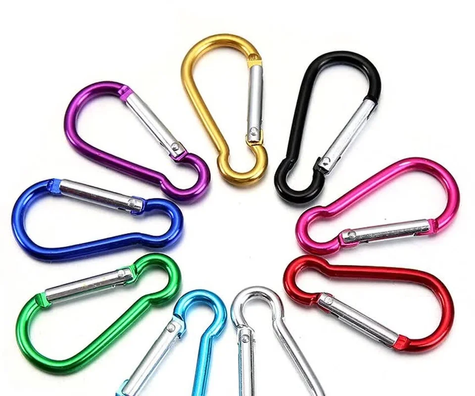 

10PCS Aluminum Carabiner Key Chain Clip Multi Colors Climbing Button Carabiner Camping Hiking Hook Safety Buckle Keychain