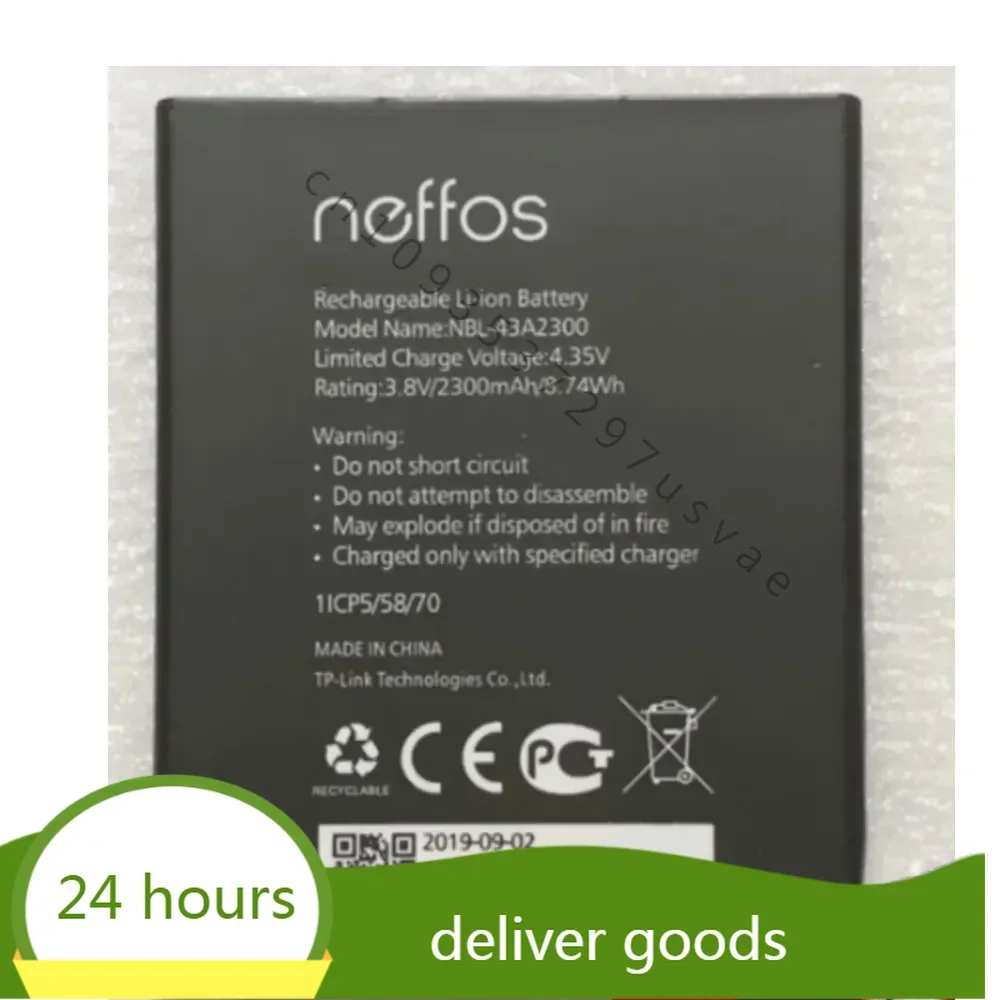 Battery 2300mAh 8.74Wh 3.8V NBL-43A2300 for neffos C5s TP704A TP704C C5A TP703A Cell phone batterie
